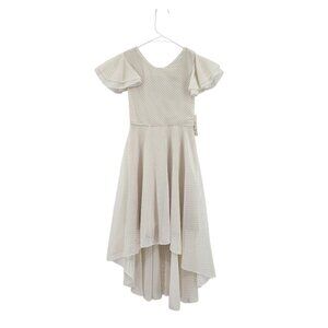 Joyfolie Girls Asymmetrical Swiss Dots Midi Sheath Dress - 6